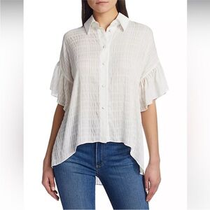 Alice + Olivia Edyth ruffle button down blouse